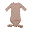 Organic Cotton Ribbed Knot Gown - Pale Pink