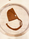 Organic Cotton Ribbed Bonnet -Rust
