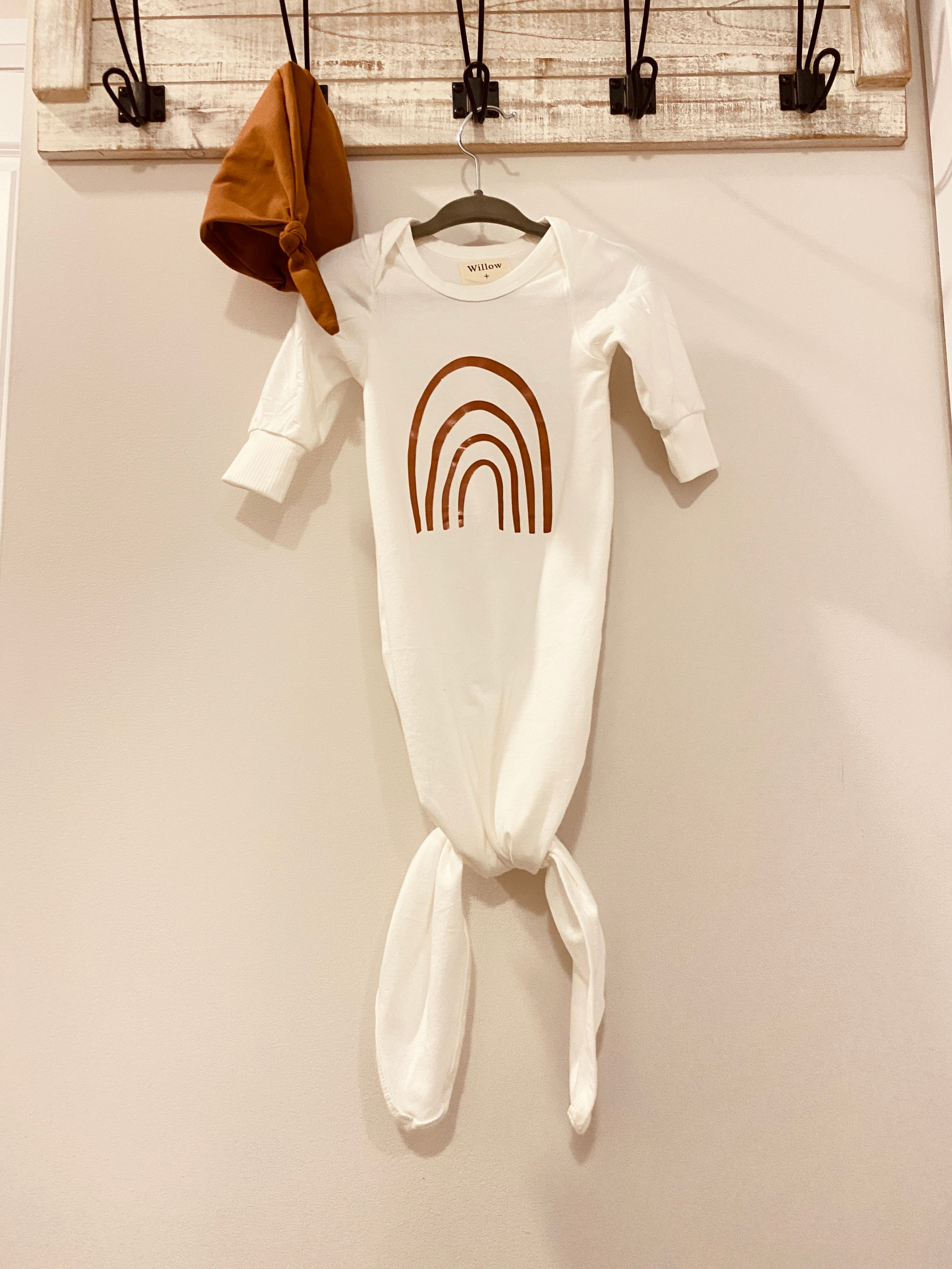 Knotted Gown - Rainbow (newborn)