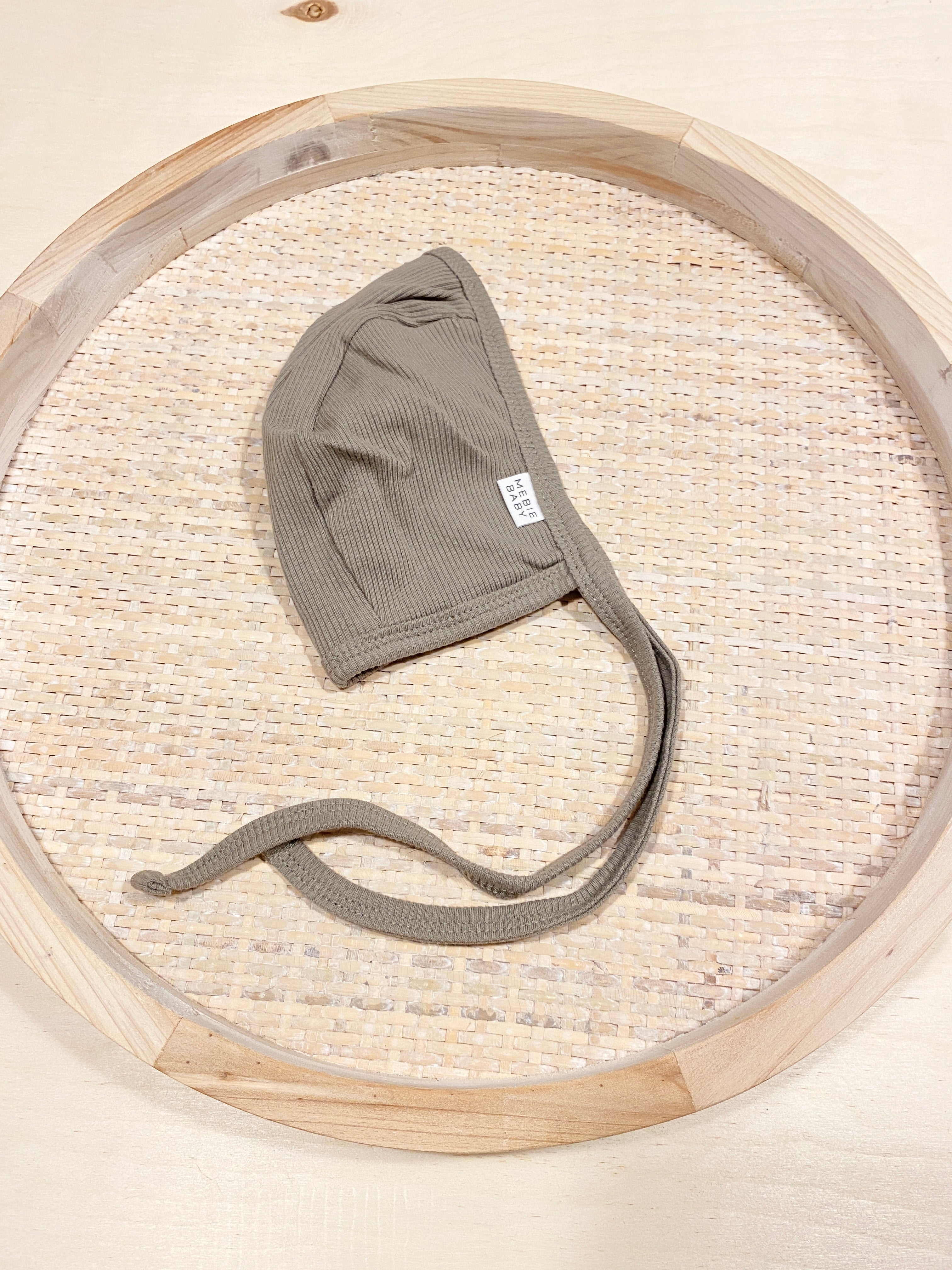 Organic Cotton Ribbed Bonnet -Green