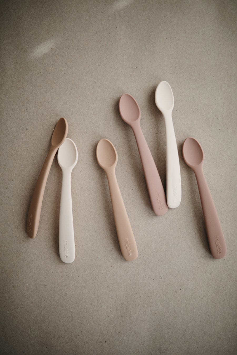 Silicone Feeding Spoons Blush/Shifting Sand 2-Pack
