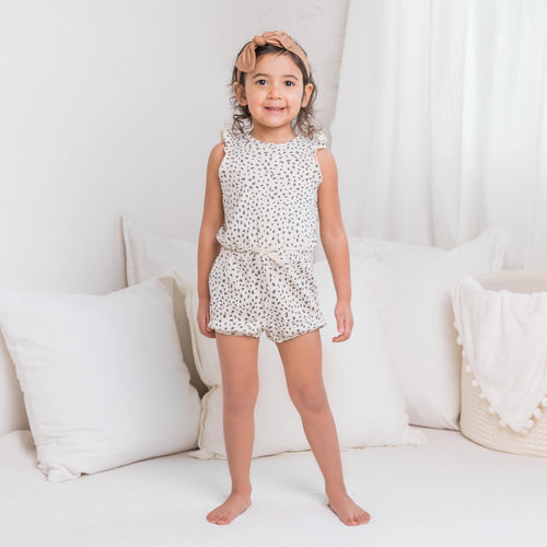 Amelia Romper - Cheetah / Pewter
