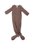 Organic Cotton Ribbed Knot Gown -Plum