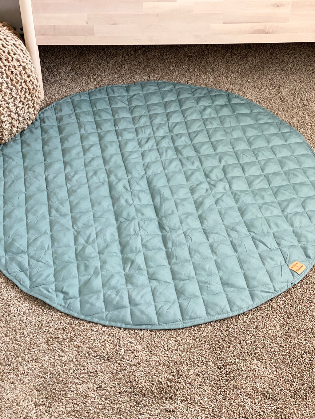 Quilted Linen Baby Play Mat - Sky