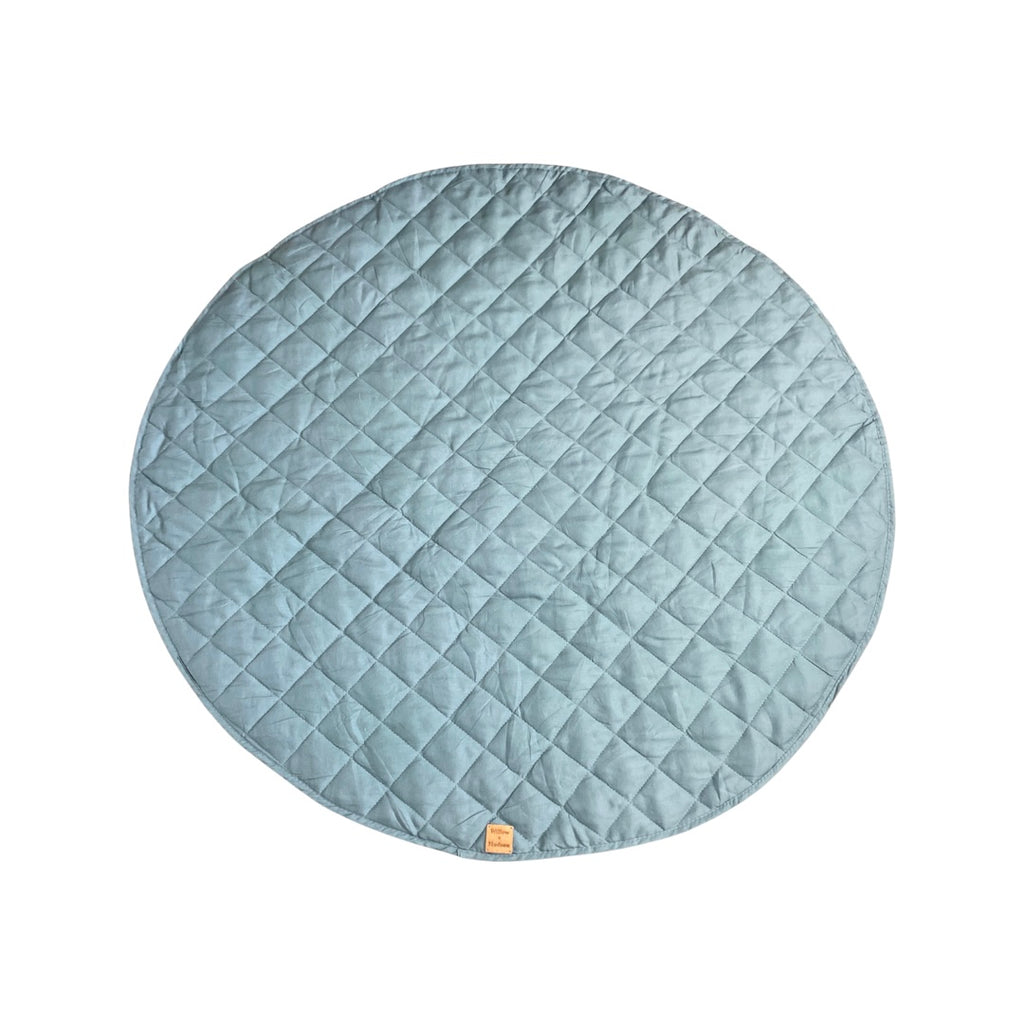 Quilted Linen Baby Play Mat - Sky