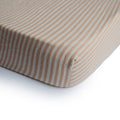 Muslin Crib Sheet  - Natural Stripe