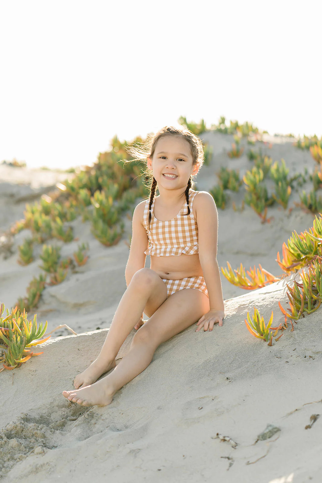 Gingham Bikini Set with Ruffle Top