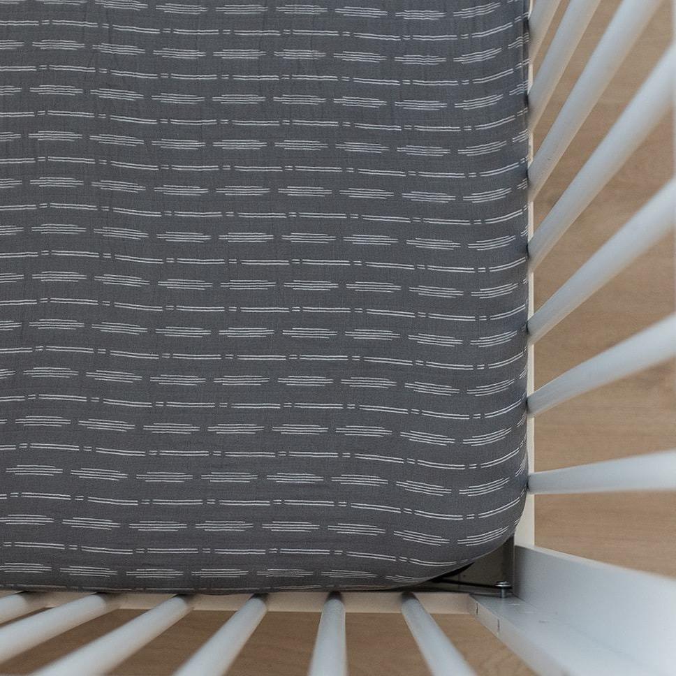 Crib Sheet Dusty Blue Horizon Willow Hudson