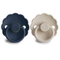FRIGG DAISY NATURAL RUBBER BABY PACIFIER (DARK NAVY/SANDSTONE) 2-PACK