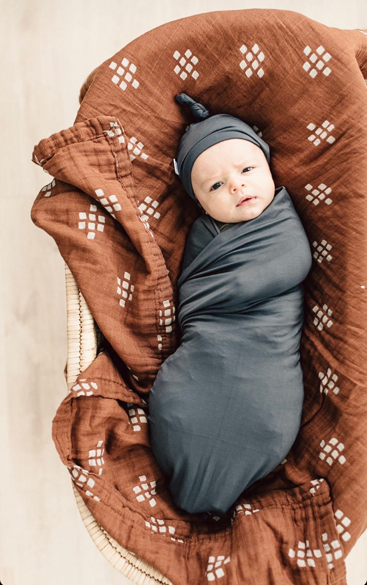 Newborn Knot Hat -Dusty Blue