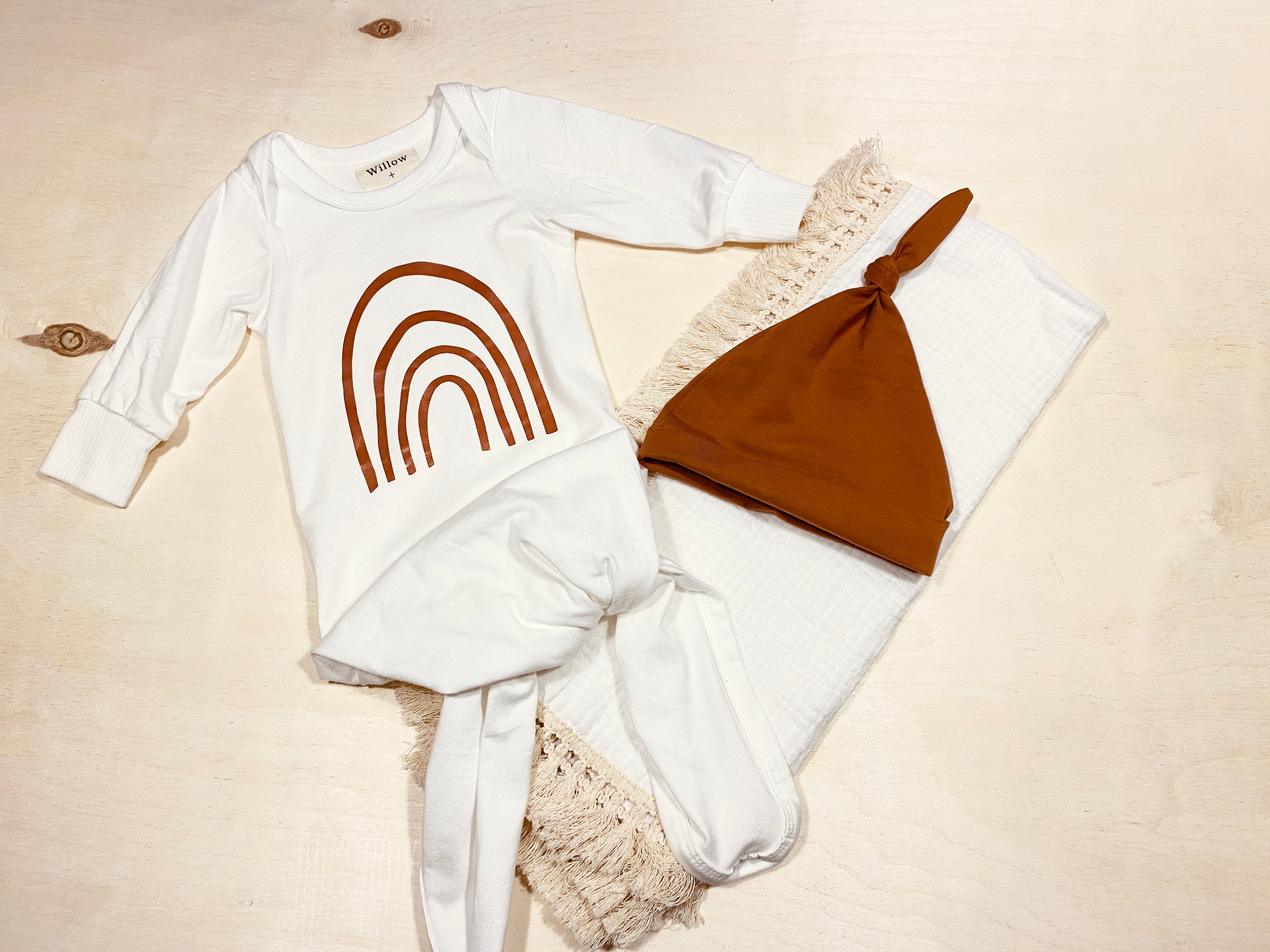 Knotted Gown - Rainbow (newborn)