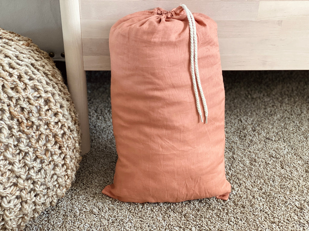 Quilted Linen Baby Play Mat - Terracotta