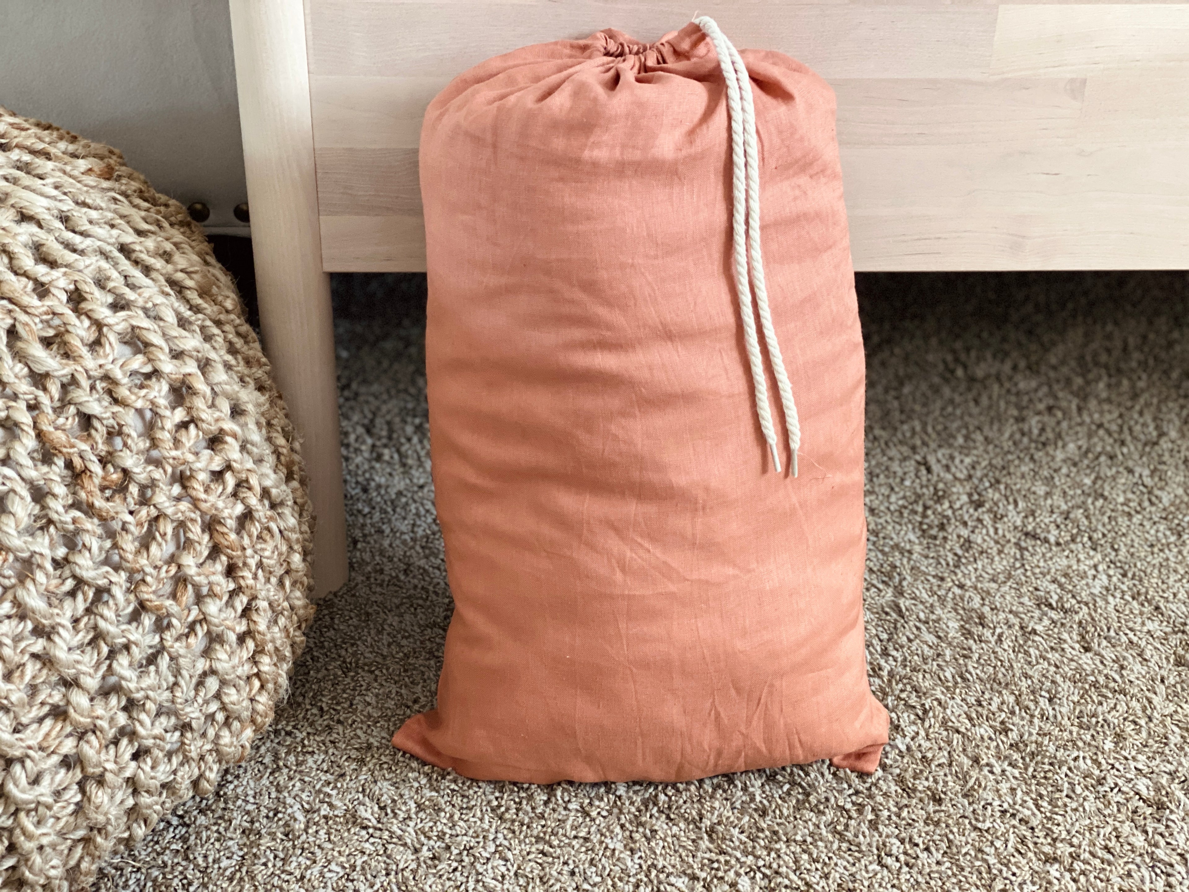 Quilted Linen Baby Play Mat - Terracotta