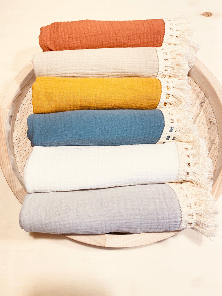 Luxe Fringe Swaddle blankets