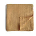 MUSLIN SWADDLE BLANKET ORGANIC COTTON - FALL YELLOW
