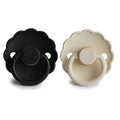 FRIGG DAISY NATURAL RUBBER BABY PACIFIER (JET BLACK/CREAM) 2-PACK