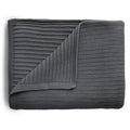 KNITTED RIBBED BABY BLANKET - DARK GRAY MELANGE