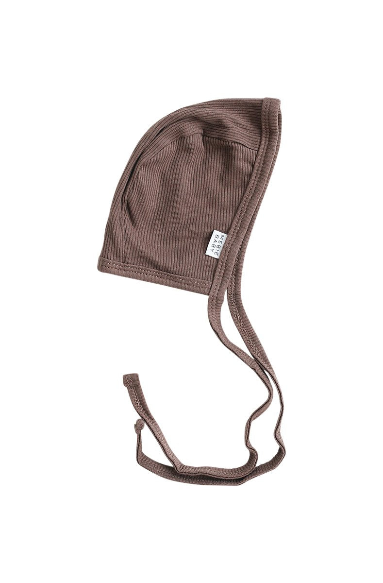 Organic Cotton Ribbed Bonnet -Plum
