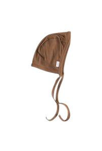 Organic Cotton Ribbed Bonnet -Rust
