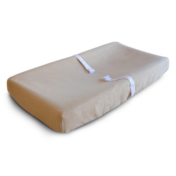 EXTRA SOFT MUSLIN CHANGING PAD COVER - PALE TAUPE