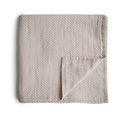 MUSLIN SWADDLE BLANKET ORGANIC COTTON - CARAMEL POLKA DOTS