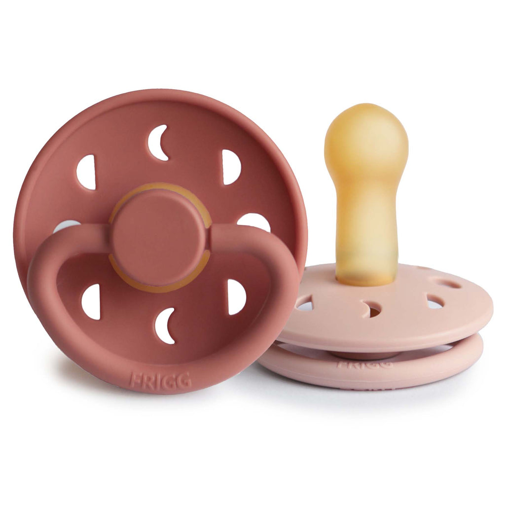 FRIGG MOON NATURAL RUBBER BABY PACIFIER (BLUSH / POWDER BLUSH) 2 PACK