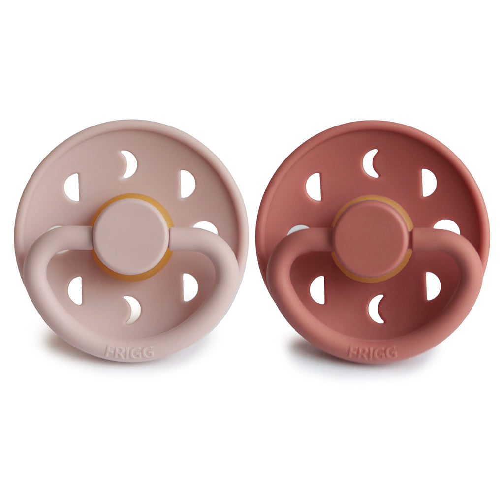 FRIGG MOON NATURAL RUBBER BABY PACIFIER (BLUSH / POWDER BLUSH) 2 PACK