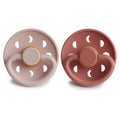 FRIGG MOON NATURAL RUBBER BABY PACIFIER (BLUSH / POWDER BLUSH) 2 PACK