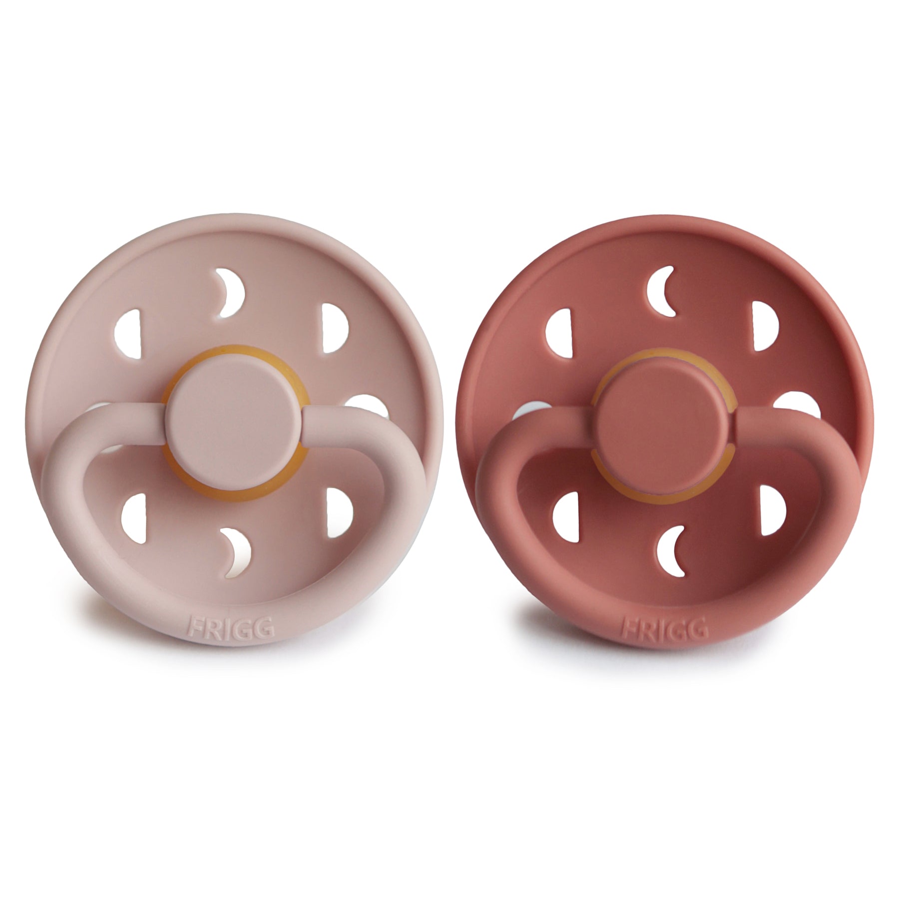 FRIGG MOON NATURAL RUBBER BABY PACIFIER (BLUSH / POWDER BLUSH) 2 PACK