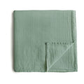 MUSLIN SWADDLE BLANKET ORGANIC COTTON - ROMAN GREEN