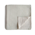 MUSLIN SWADDLE BLANKET ORGANIC COTTON - SAGE STRIPE