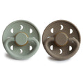 FRIGG MOON NATURAL RUBBER BABY PACIFIER (SAGE / PORTOBELLO) 2 PACK