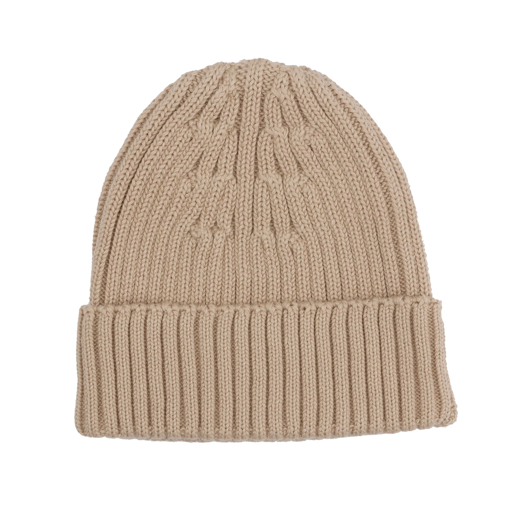 Rib Knit Beanie - Almond