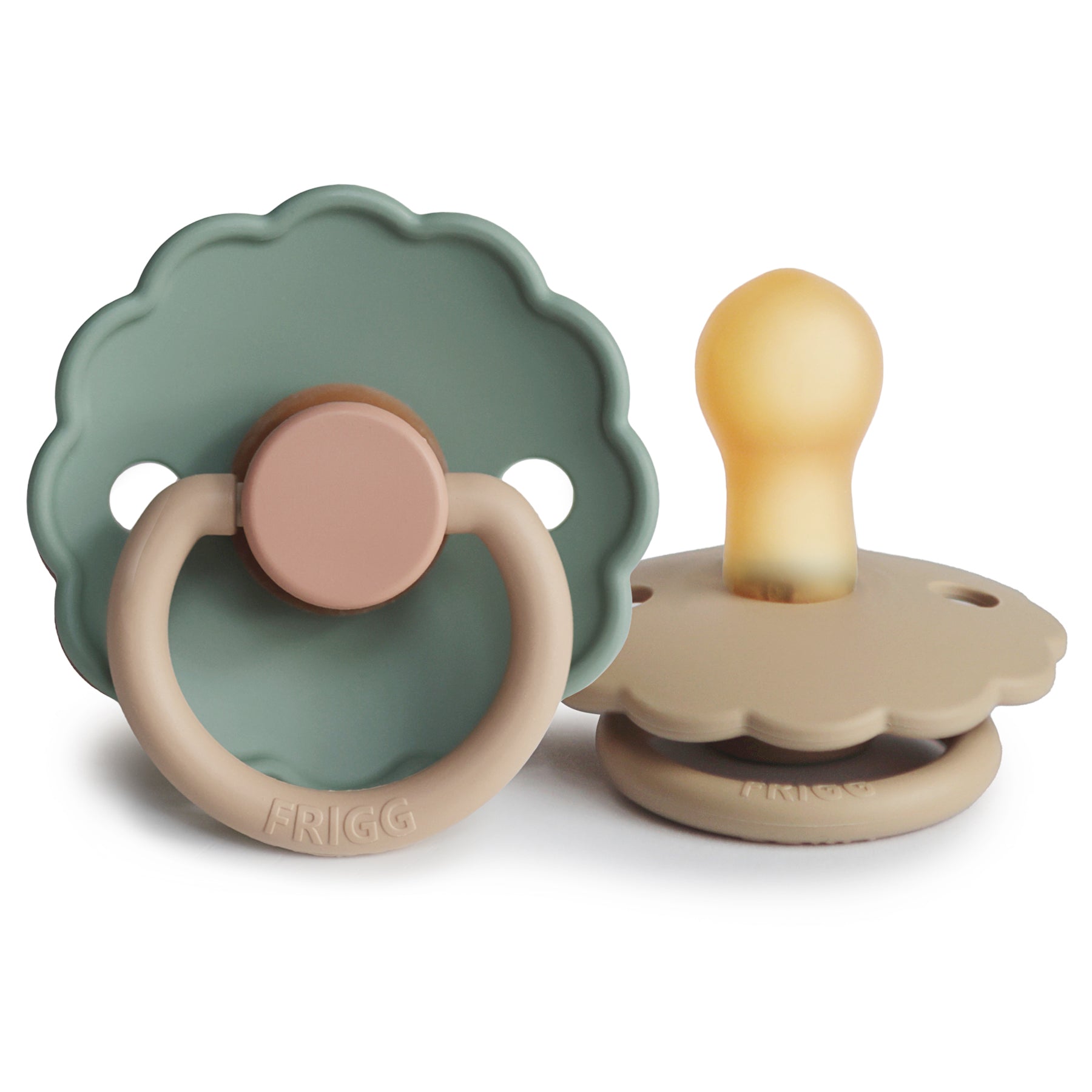 FRIGG DAISY SILICONE BABY PACIFIER (WILLOW / CROISSANT) 2-PACK