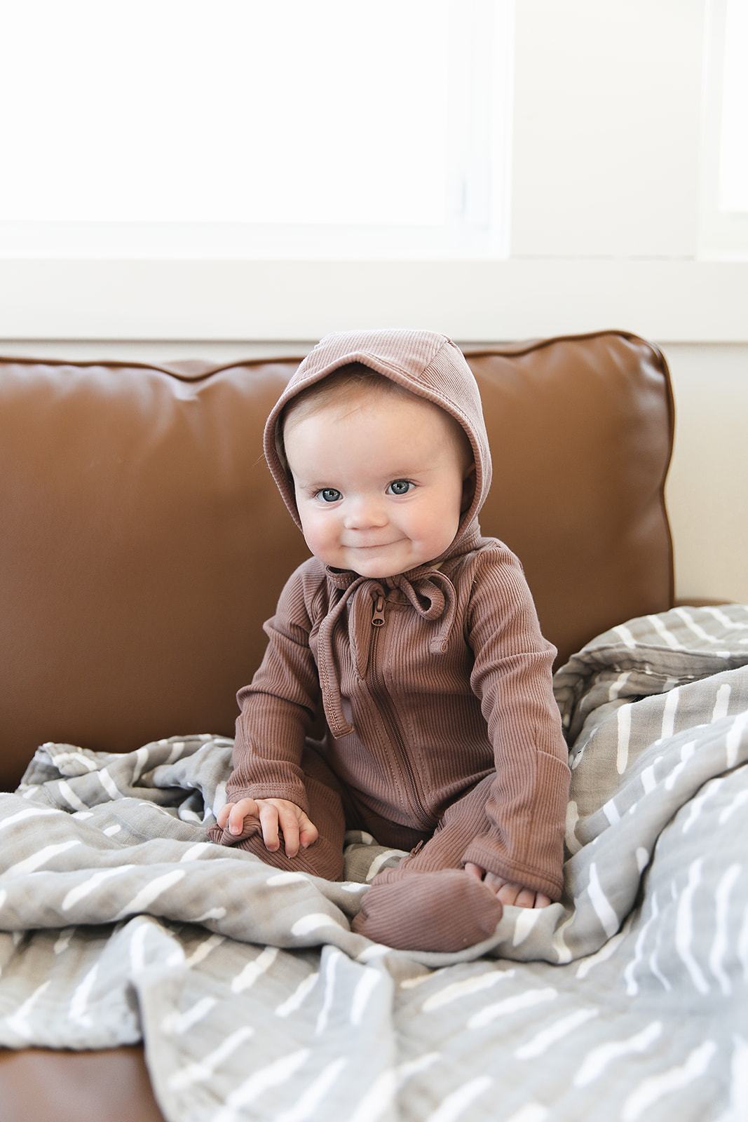 Organic Cotton Ribbed Bonnet -Plum