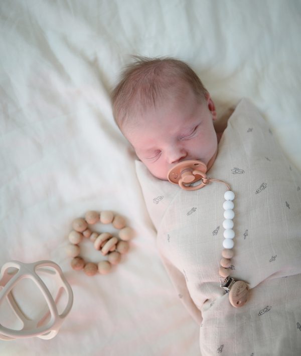 Organic Cotton Muslin Swaddle Blanket - Rocket Ship