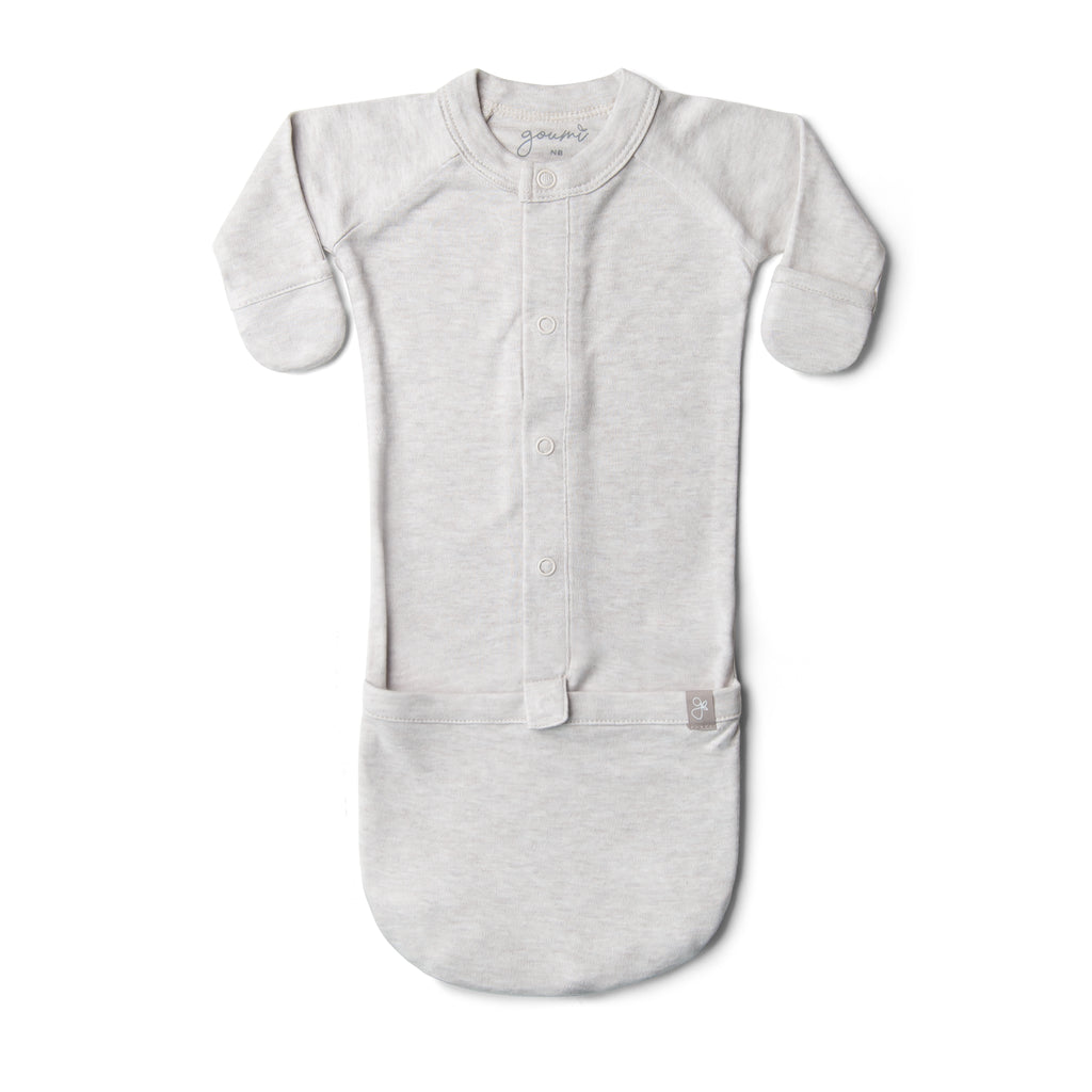Bamboo Organic Cotton Convertible Gown - Storm Gray