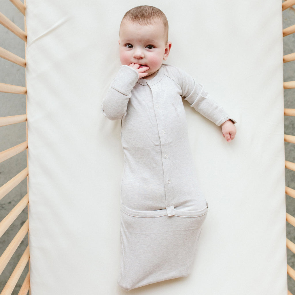Bamboo Organic Cotton Convertible Gown - Storm Gray