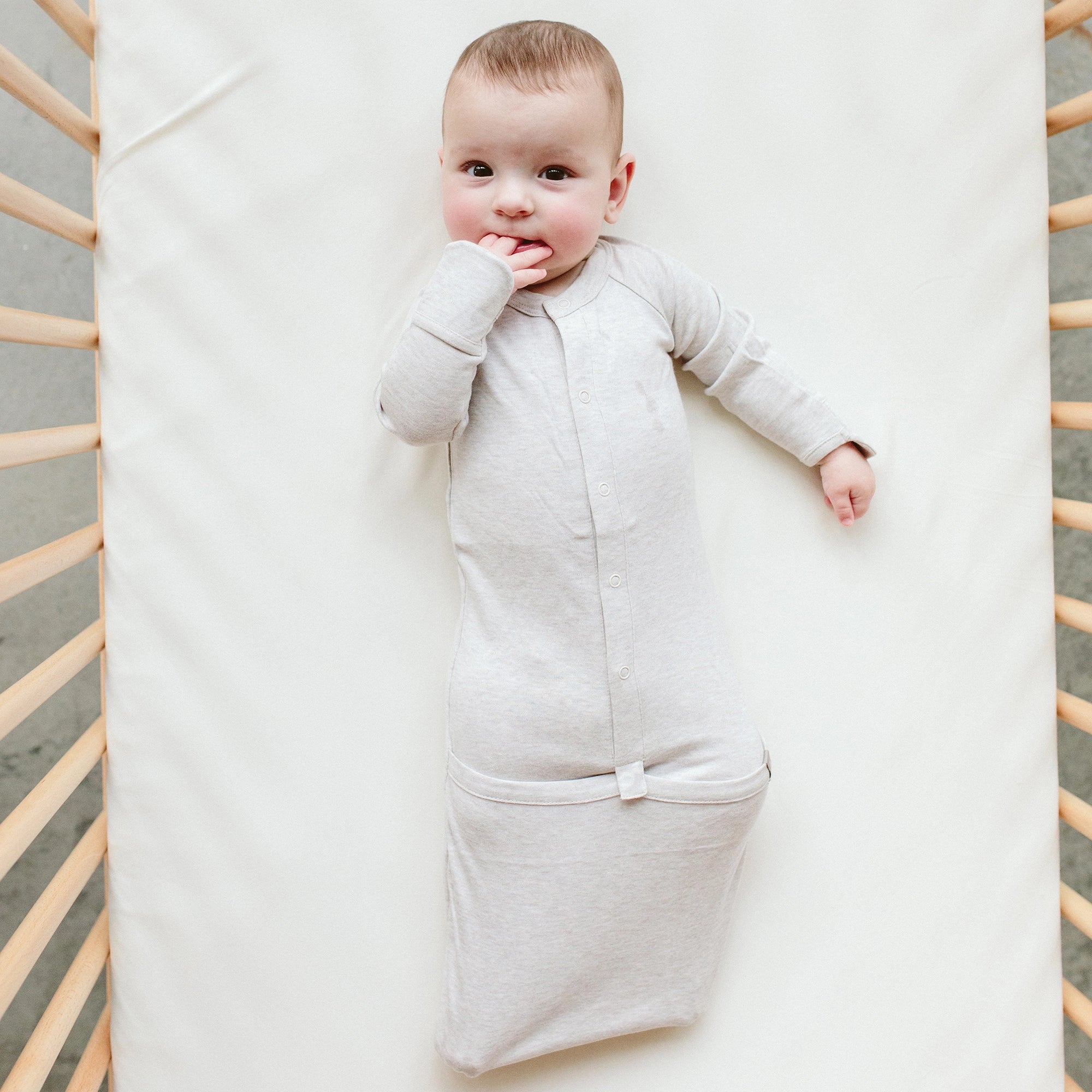 Bamboo Organic Cotton Convertible Gown - Storm Gray