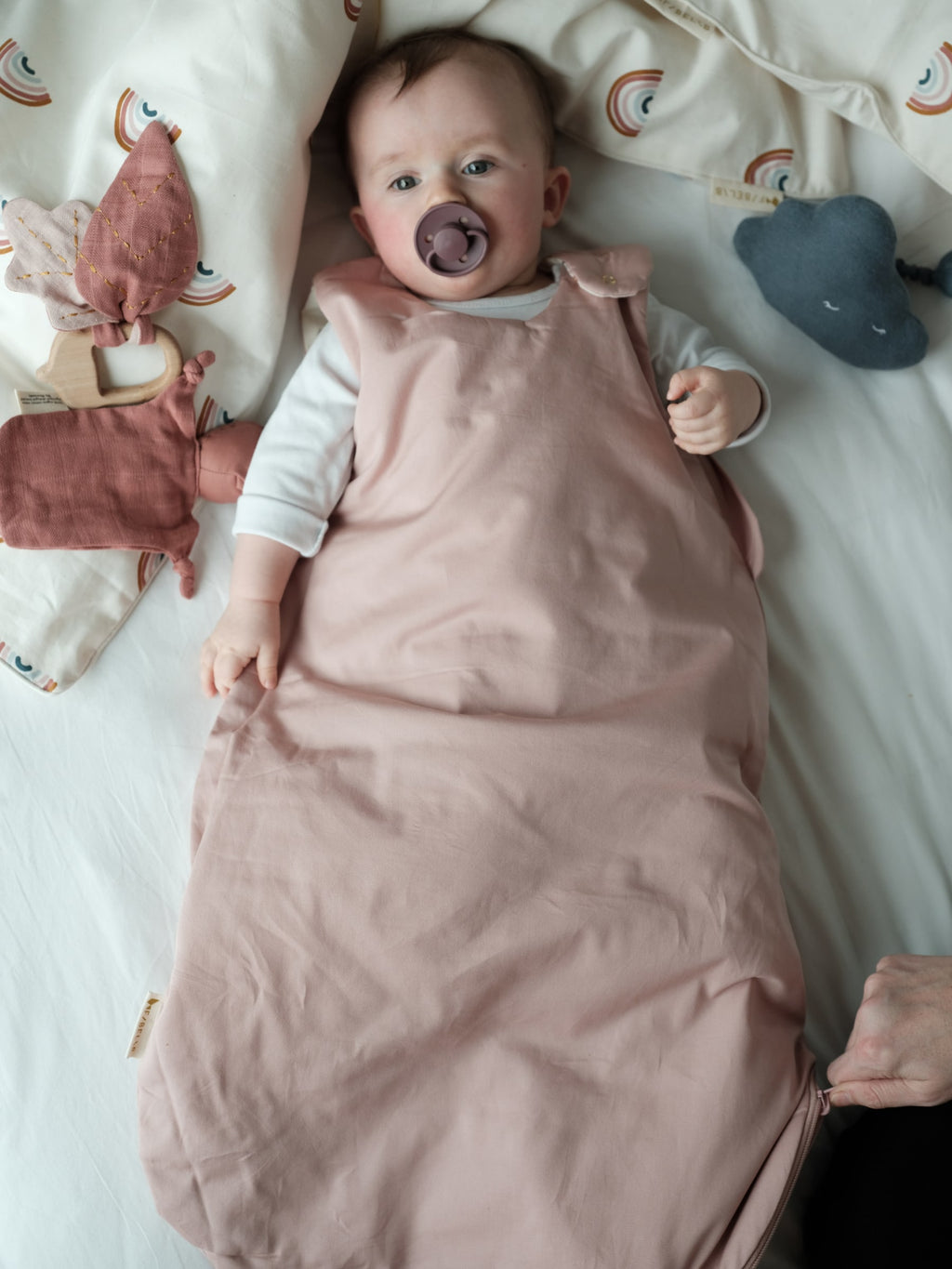 Sleeping Bag - Mauve & Rainbow