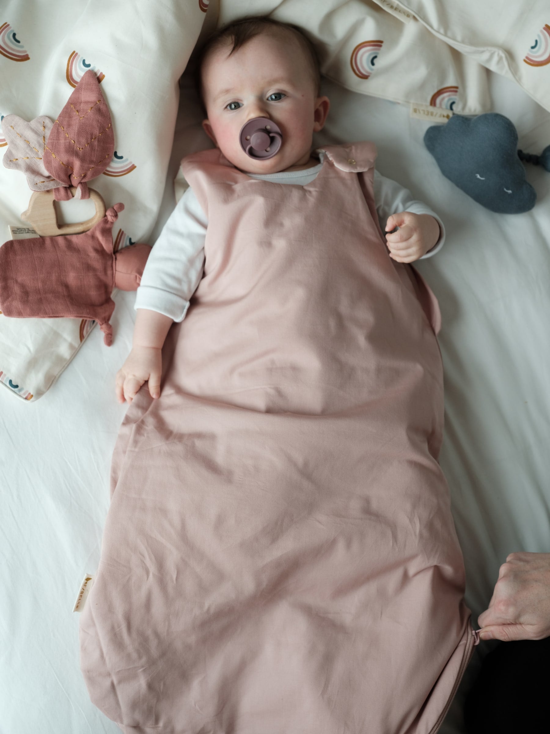 Sleeping Bag - Mauve & Rainbow