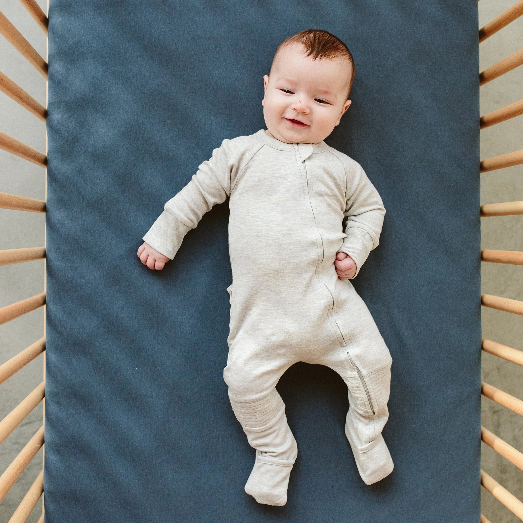 Bamboo Organic Cotton Sleep & Play Footie - Storm Gray
