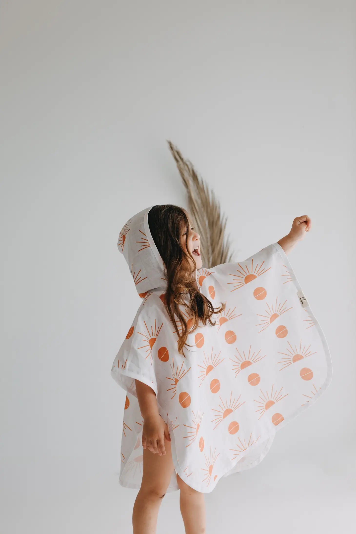 Baby Hooded Cover Up  Cotton Organic Muslin - Sun