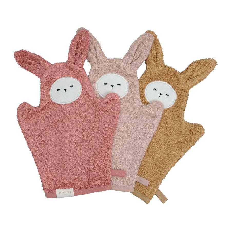 Bath Mitts - Bunny - Old Rose Mix - 3 pack