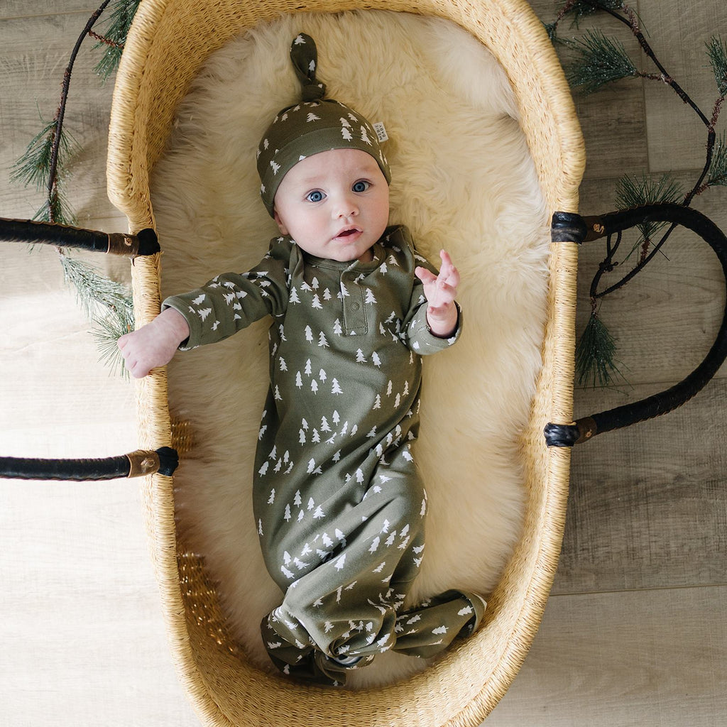 Olive Pines Newborn Knot Hat
