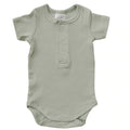 Sage Organic Cotton Ribbed Snap Bodysuit