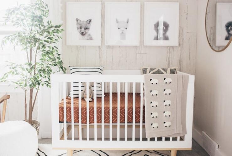 Crib Sheet -Rust Mudcloth