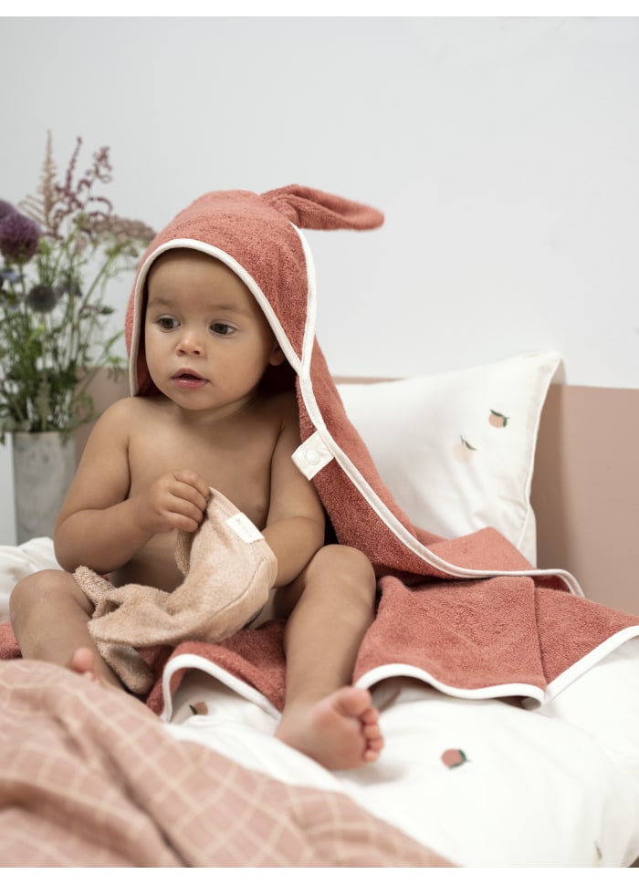 Hooded Baby Towel - Bunny - Clay