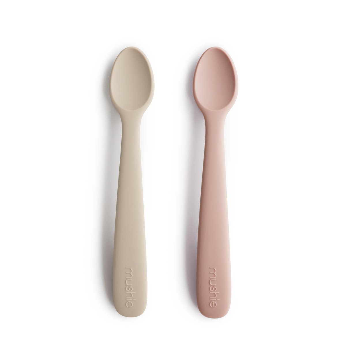 Silicone Feeding Spoons Blush/Shifting Sand 2-Pack