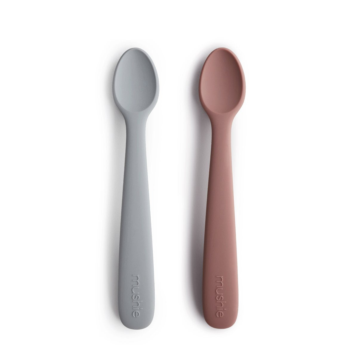 Silicone Feeding Spoons Stone/Cloudy Mauve 2-Pack